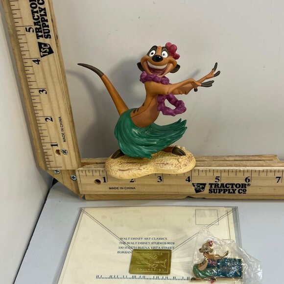 WDCC Timon Hula Figurine Lion King Walt Disney Classics With COA Brown Green - Picture 3 of 4